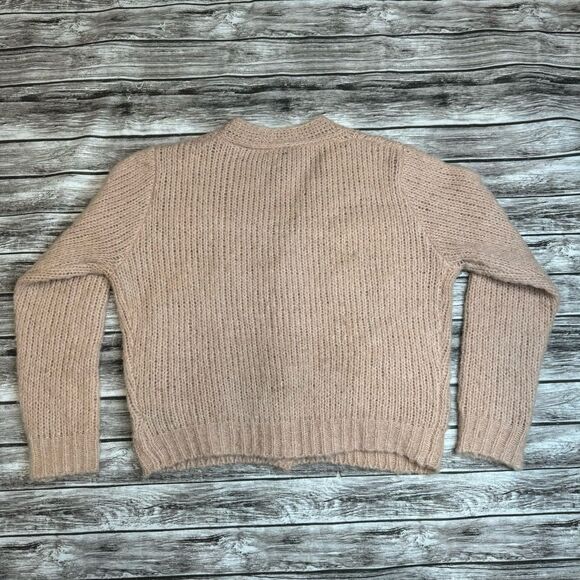 Cliche Floral Embroidered Button Cardigan Wool Blend Peach Small Cozy - Picture 4 of 13